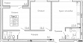 2-комнатная квартира №3, 88 кв. м, на ул Генерала Круковского, 4, первый этаж